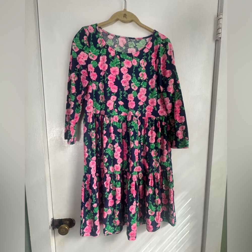 LILLY PULITZER “Geanna” Oyster Bay Navy Pink Floral Dress